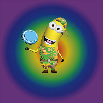 Minion on Vacation 3d illustration vector