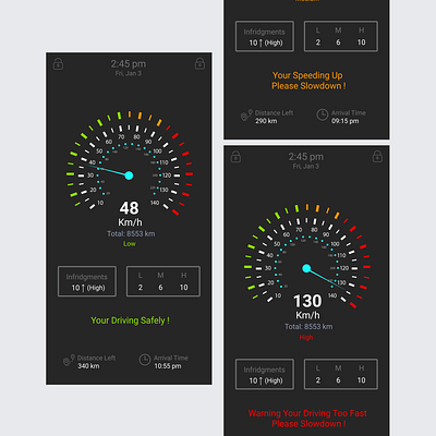 Driving safety measures lock screen UI app design graphic design typography ui
