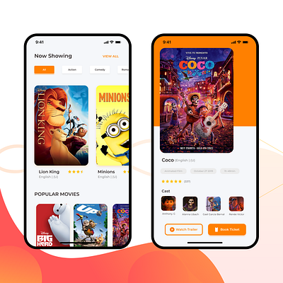 Movie Booking App UI app design illustration ui vector