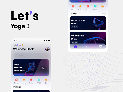 Yoga App app design typography ui ux vector