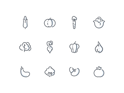 Vegetable Icons icon iconography radish spinach vegetable