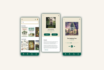 Book-finding app for nature lovers app design ui ux