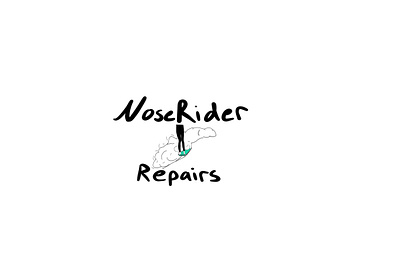 Sticker Logo for a Surfboard Repair service design graphic design illustration typography