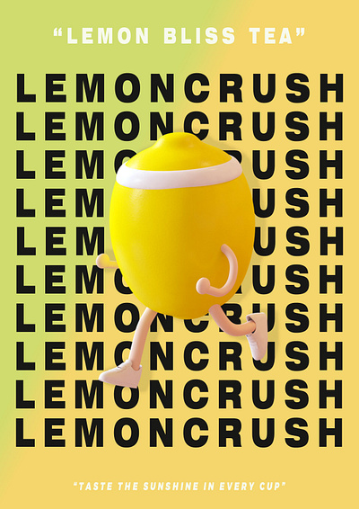 Lemon Bliss Tea Poster branding graphic design illustration logo poster ui