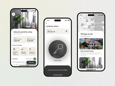 Docus: Short-Term Rental App app appartment booking booking app checkin debuts design door graphic design house map travel travel app ui ux