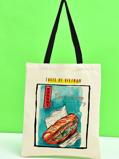 MY SKETCH FOR TOLE BAG PRINT banh mi da nang design graphic design illustration kiến truc vietnamfood