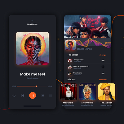 Music Player UI Design app branding design graphic design illustration logo typography ui ux vector