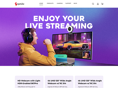 Angetube Website elgato livestream streaming ui design uiux ux design webcam