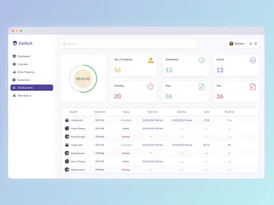 EduTech - A Student Management Tool - Active Test active active exam active test class design exam product design student test ui ux web app