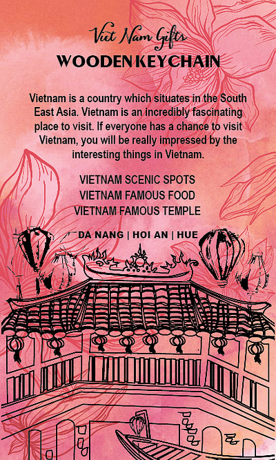 PRODUCT PACKAGING DESIGN WOODEN KEYCHAIN GIFTS da nang design graphic design hoi an illustration kiến truc vietnam vietnamfood
