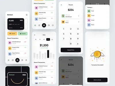 Finance Mobile App app bank banking bill card credit design e finance fintech invoice mobile money pay payment receive transaction transfer ui wallet