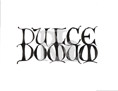 Dulce Domum graphic design hand lettering ink typography