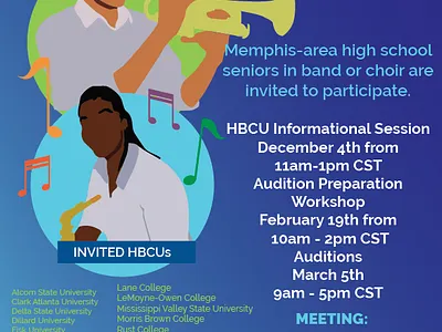Memphis Music Initiative Virtual HBCU Music Auditions branding design digital art graphic design illustration
