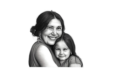 Mother and daughter Sketches ai graphic design illustration sketch