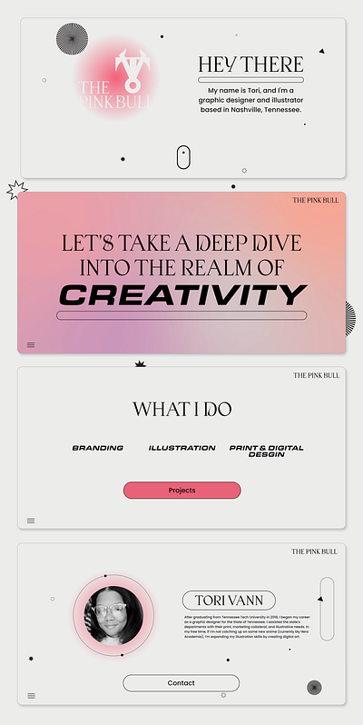 The Pink Bull landing page design portfolio web design webflow website