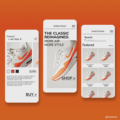 Shoes E-Commerce Concept App app design graphic design typography ui ux vector