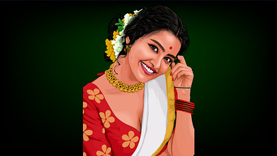 Colorful Indian Girl Portrait: Celebrating India's Beauty artlovers artofindia cartoon colorfulart digital art digitalillustration graphic design illustration indianculture indiangirl line art portrait painting portraitdrawing southasianheritage sumitvectorart vector vectorportrai womeninart