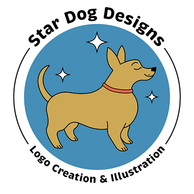 Star Dog Designs logo for freelance design business branding design graphic design illustration logo typography vector