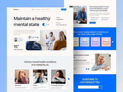 Mental health website. best ui best ui design colorful ui creative ui design design doctor health home page mental health mental website modern ui modern website popular trendy website ui ux web design webpage website website design