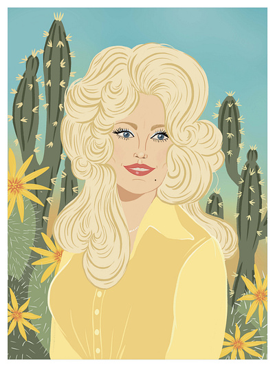 Dolly Parton in the Desert print art digital art dolly parton illustration