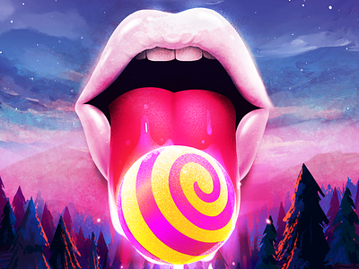 Lollipop 🍭 abstract art colorful creative design digital drawing illustration lick lollipop pop procreate sky sweet tongue vibrant