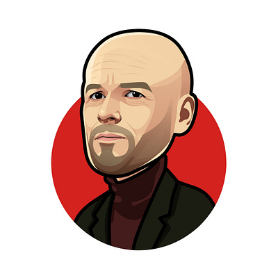 Cartoon caricature of Erik Ten Hag art avatar caricature cartoon coach design football football art football cartoon football illustration illustration vector