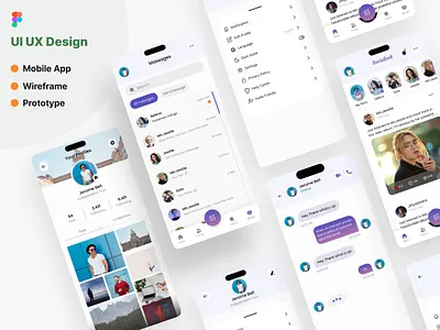 Social Media App app app design chat community facebook instagram message app mobile mobile app mobile app design social social app social media socmed tiktok ui uiux sedign