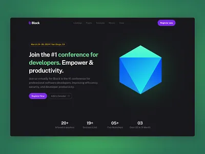Event Landing Page - Hero Section Design clean creative design system event event landing page hero section design homepage landingpage modern ui ui design ux web website