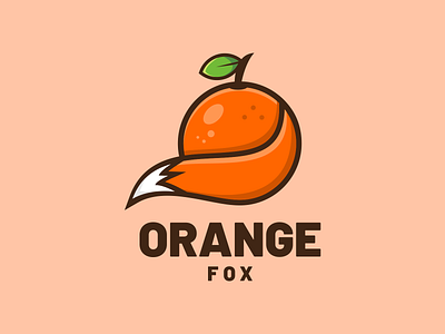 ORANGE COMBINATION WITH FOX animal app branding design fox fruit graphic design icon illustration logo orange ui ux vector