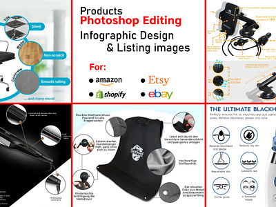 Amazon/ebay/etsy product photo editing,infographic design amazon product image editing graphic design image editing infographic photo editing photoshop