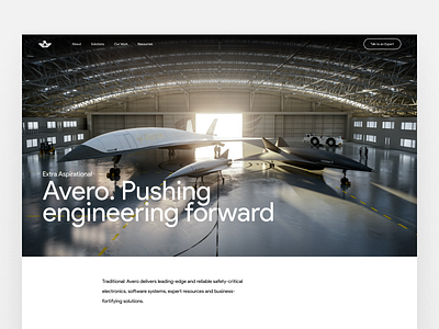 Avero Air Industry Website Lander branding graphic design ui