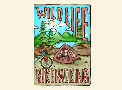 Wild Life Bikepacking branding design graphic design illustration typography