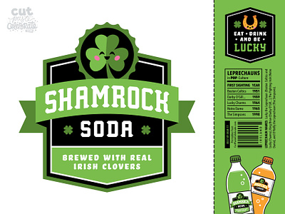 Shamrock Soda - Printable Drink Label branding clover drink food irish label leprechaun logo packaging shamrock soda st. patricks day