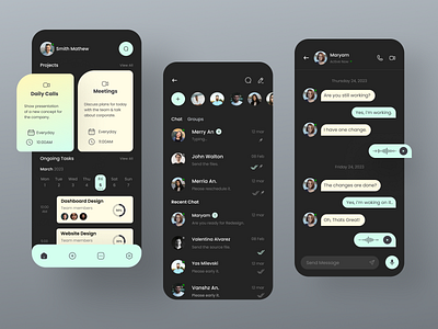 Task and Project Management App Concept app design app ui chat mobile app clean design dashboard management mobile app online meeting productivity app project management task management task manager task manager apps tasks team management team manager to do tracking video call work list