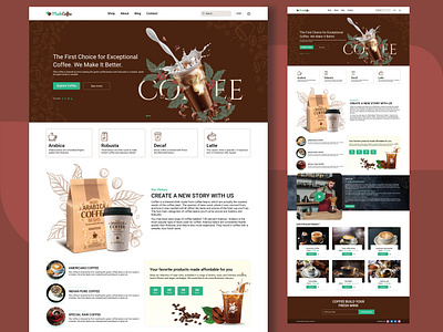 Coffee Shop Landing Page branding design graphic design illustration logo typography ui ux vector web design