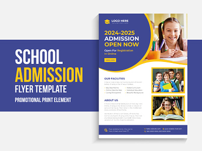 School admission creative modern flyer design admission flyer animation back to school flyer banner branding brochure college design education banner education flyer flyer graphic design illustration kids education flyer logo school school admission flyer social media banner ui university