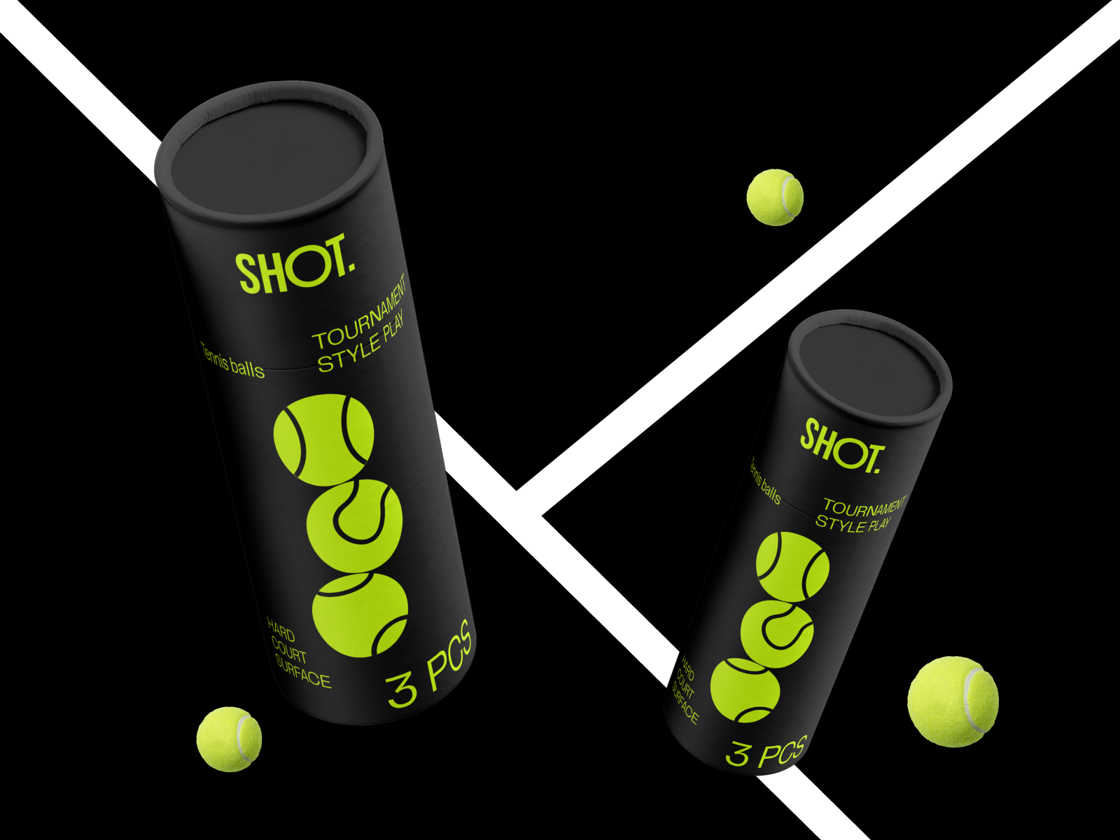 SHOT. | Packaging design for tennis equipment apparel ball basketball box branding can clothes equipment fitness football game gym packaging pingpong play shot ski sport tennis tube
