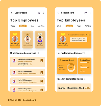 Daily UI - #19 dailyui design leaderboard mobile app ui ux