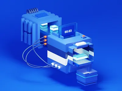 In-process 3 3d 3d art 3d design 3d icons 3d illustration 3d modeling 3d visual animation automatic b3d blender branding graphic design illustration industrial design isometric machine model product design rendering