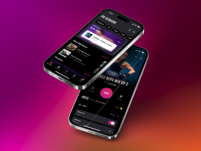 PowerWave - Workouts On-Demand cards dark theme fitness iphone app lifestyle ui user experience user interface design workouts