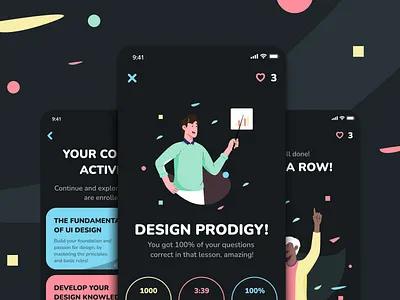 Educational App Concept For Designers app branding design designers glucode illustration learning people ui ui design ux ux design