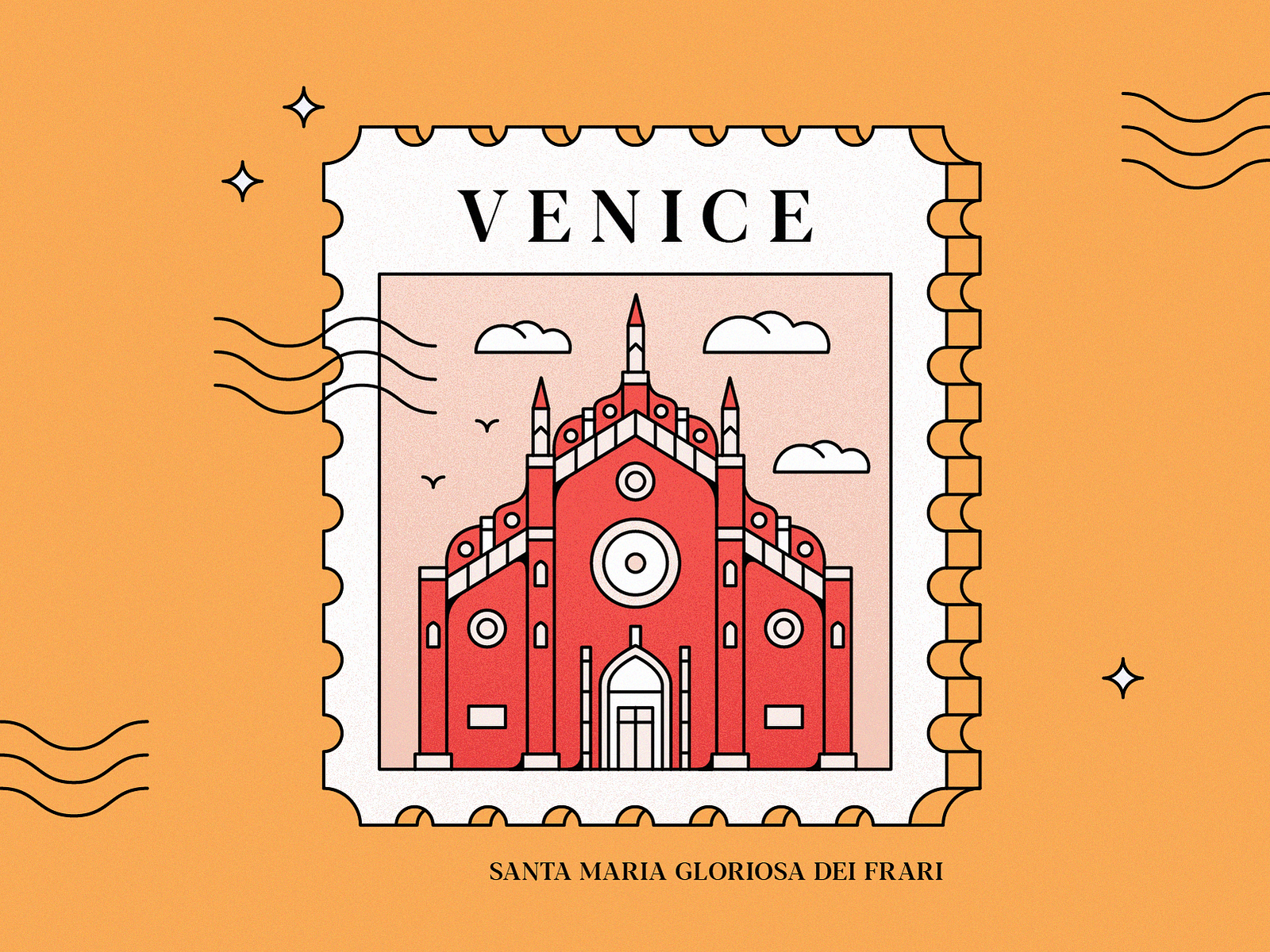 Envelope With VENICE Stamp. International Mail Postage With Postmark And  Stamps. Royalty Free SVG, Cliparts, Vectors, and Stock Illustration. Image  97121393.