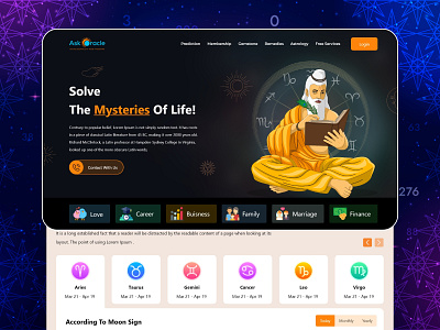 Astrology Website animation astrology web ui design branding design graphic design illustration logo motion graphics ui ui ux ux vector website design