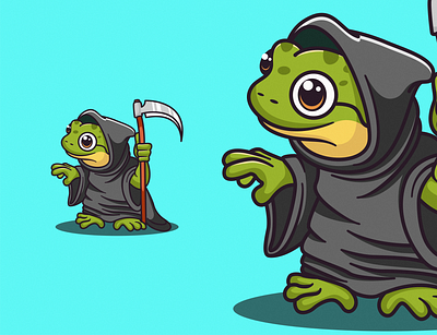 Frog Of Death Character Mascot cat character cute design frog illustration logo mascot
