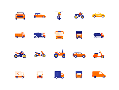 Vehicle Icons bike car graphic design icons illustration ui vehicle