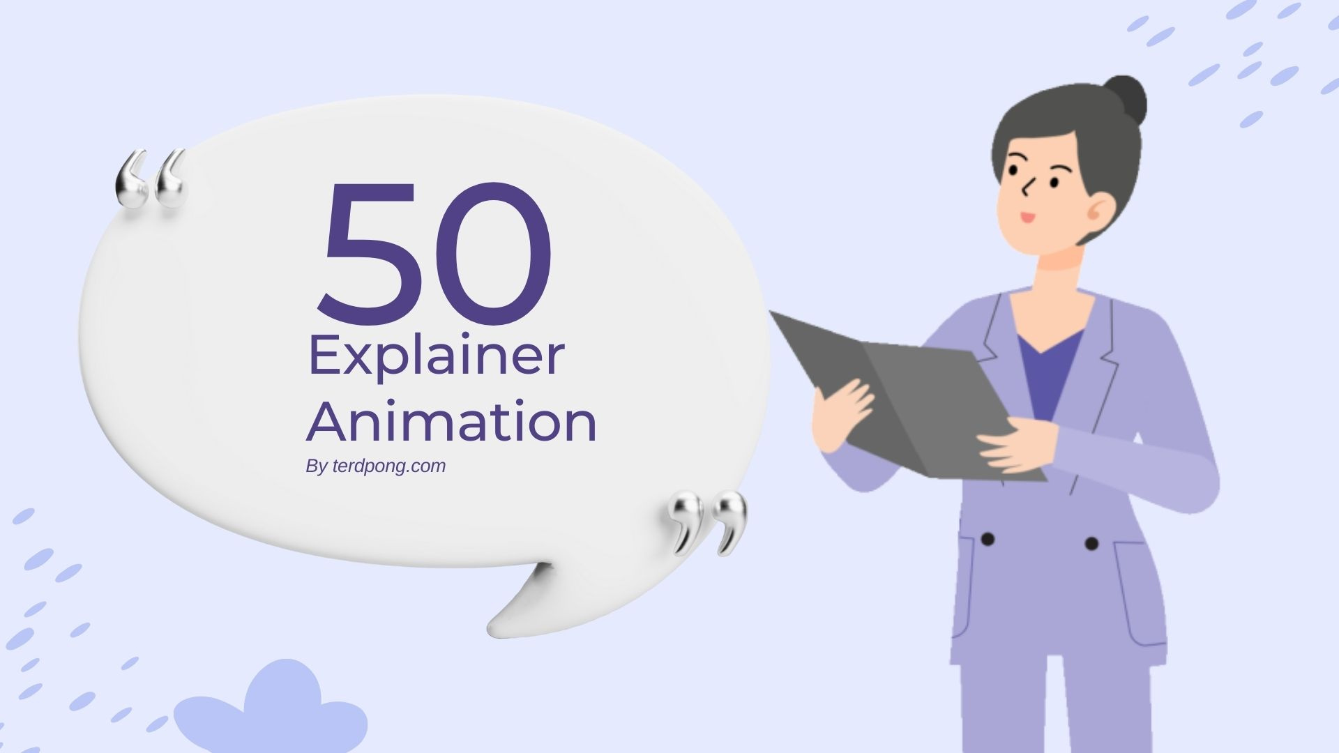 50 Woman Explainer powerpoint and Canva template gif transparent background