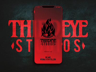 Thirdeye mockup branding design eye fire flame graphic design illustration logo mark mockup smartphone splash screen ui visual