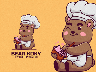 Bear Koky Character Mascot bear character cute design illustration koky logo mascot