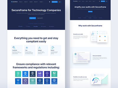 Secureframe Website graphic design illustration landing page website