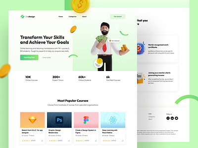 Course UI Concept branding class course design education home homepage illustration sd ui uiux ux web design websute